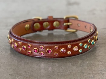 1" OMBRÉ SLIM COLLAR : fuchsia + teal