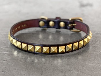 5/8" SQUARES - Leather Dog Collar