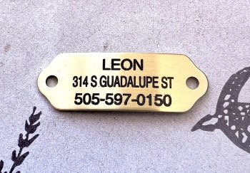 Solid Brass Nameplate with Black Engraved Lettering